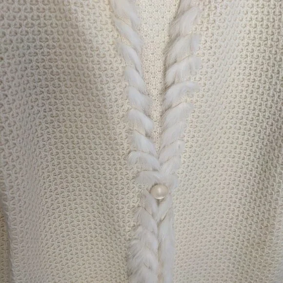 Jones New York Signature Cream Cardigan Sweater One Button Size Petite M Medium - Picture 3 of 11